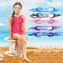Детские спортивные очки для занятий водными видами спорта HD flate силиконовые водонепроницаемые противотуманные очки для плавания UV PC очки для подводного плавания