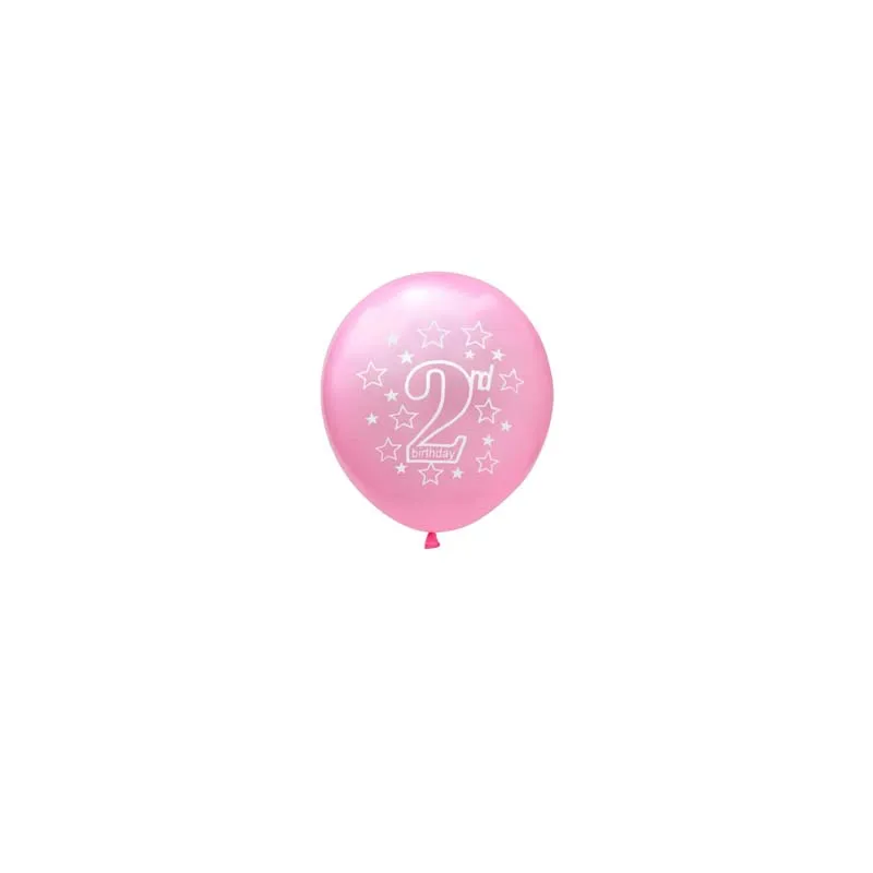 8 сезон 15 шт. Синий Розовый 2st день рождения конфетти воздушные шары для мальчиков и девочек я два Happy 2 лет День Рождения украшения спрос среди детей - Цвет: 5PCS 12inch