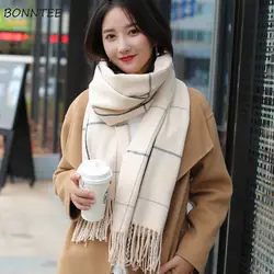 Шарфы женские 2019 простые элегантные ретро клетчатые модные Универсальные шарфы утепленная мягкая шаль корейский стиль женские теплые