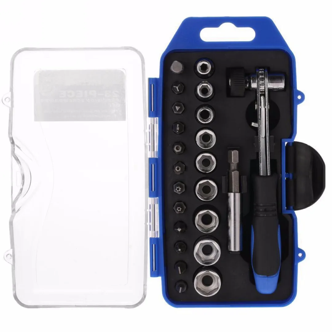

23 In 1 Multi-functional Precise Mini Ratchet Screwdriver Bits Set Sockets Extension Rod Repair Tool Kit