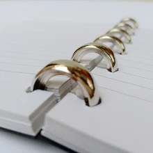 6 шт./лот, небольшой металлический блокнот, на шарнирах, бронзовые кольца, альбом, книга, брелок, папка, школьные принадлежности