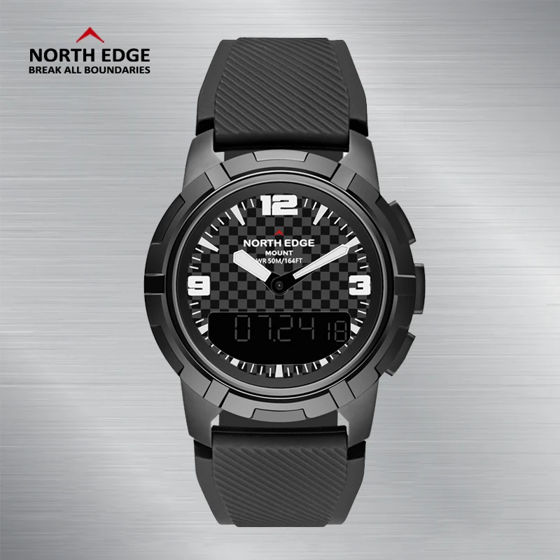 North Edge Часы Кварцевые reloj hombre водонепроницаемые часы аналого-цифровые часы военные наручные часы Мужские часы