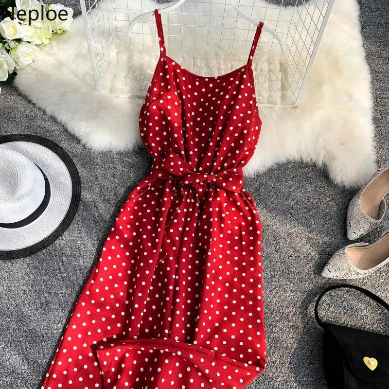 

Neploe Summer 2019 Romper Women Jumpsuits Vintage Dot Sleeveless Camis Playsuit Sweet V-Neck Drawstring Backless Bodysuits 43141