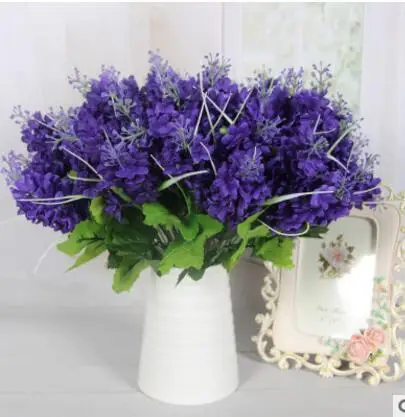 5 веток гиацинт Шелковый цветок искусственный цветок букет для свадьбы автомобиль спальня домашний офис Декор Флорес искусственные цветы - Цвет: dark purple