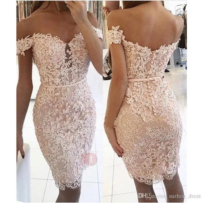 Сексуальные мини короткие кружевные платья для возвращения домой Vestidos оболочка с открытыми плечами Аппликация вышитое бисером вечернее платье вечерние расшитые бисером