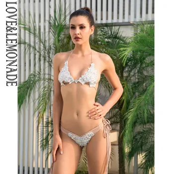 

LOVE&LEMONADE White Lace Color Bead Bra Sets TB 10216