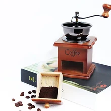 Мини-Ретро деревянная кофемолка бытовая ручная кофемолка 42