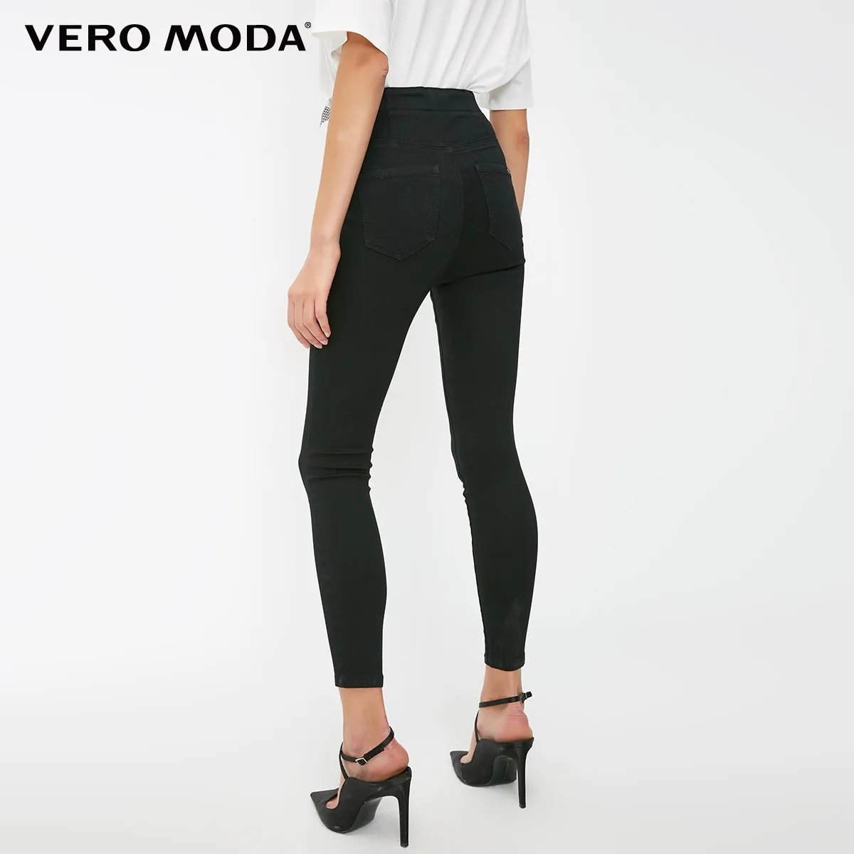 Vero Moda новые женские Стрейчевые хлопковые облегающие укороченные джинсы с высокой талией | 318449536