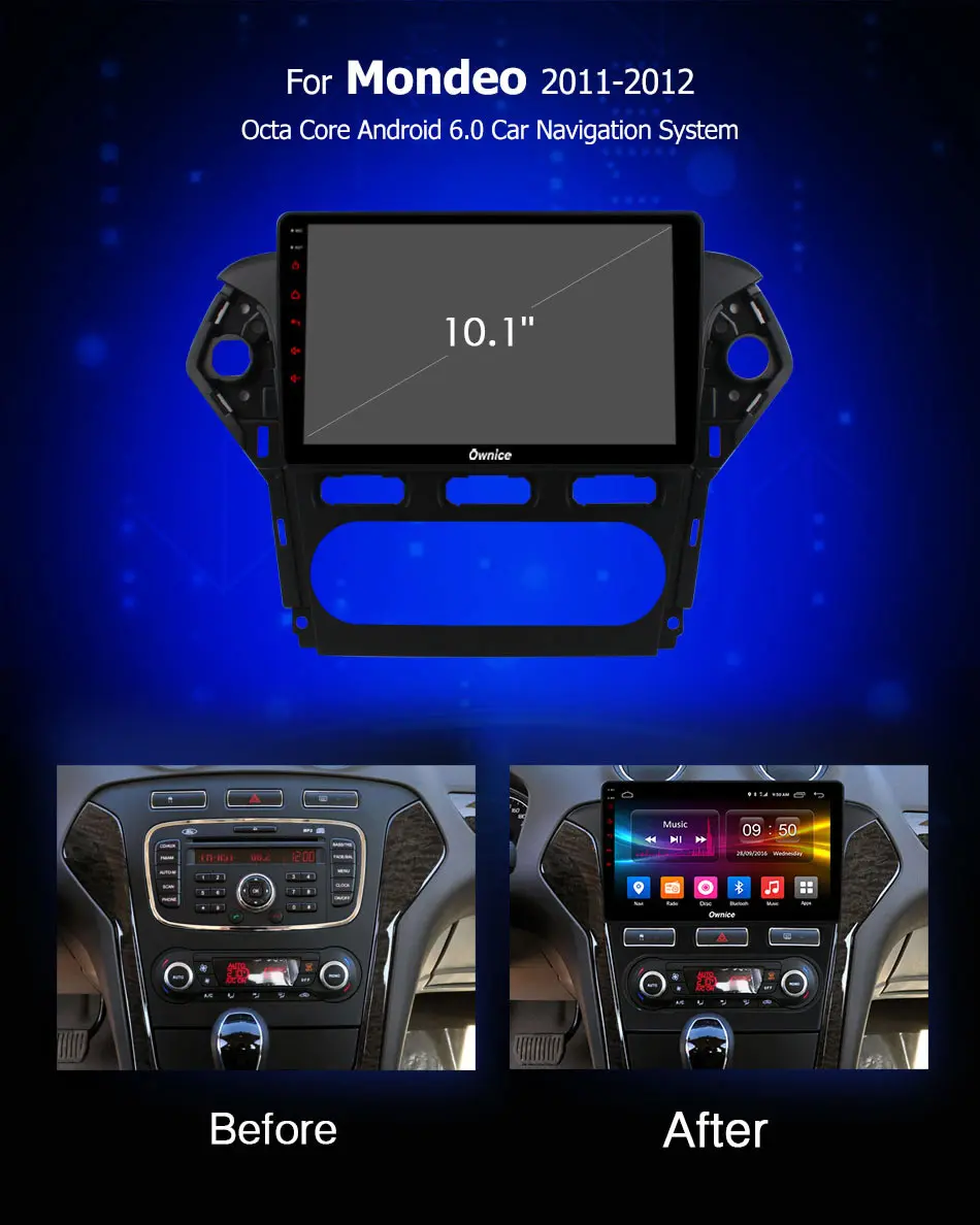 Ownice C500 + G10 10,1 "Android 8,1 Octa Core радио автомобиль Ford Mondeo 2011 2012 gps аудио dvd-плеер Поддержка 32G ROM 4G LTE DVR