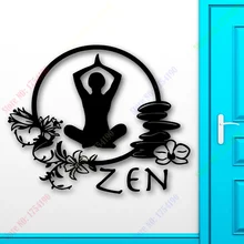 Yoga Wall Sticker Zen Meditation Yoga font b Health b font Mantra Enlightenment Girl Wall Sticker