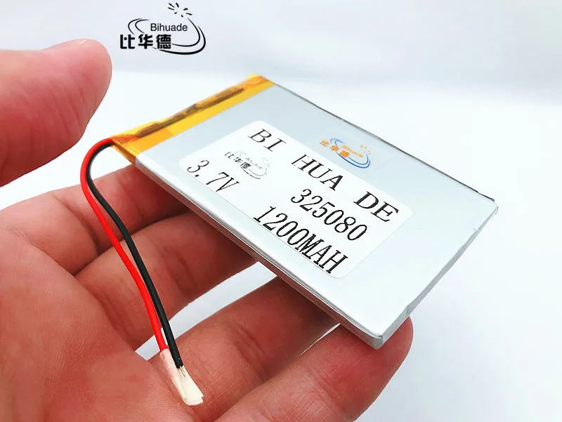 Li-po 3,7 V, 1200 мАч, 325080 PLIB; полимерная литий-ионная/литий-ионный аккумулятор для gps, mp3, mp4, mp5, dvd, модель игрушка мобильный телефон