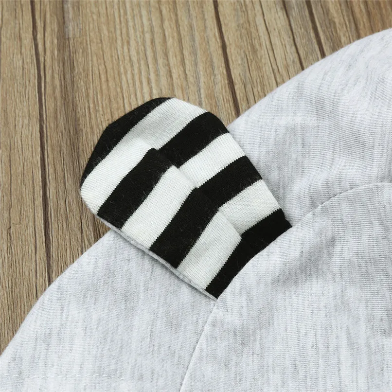 2018 Winter Babys Clothes Toddler Infant Baby Boys Girls Fox Print Long Sleeve Stripe Hooded Jumpsuit Romper Clothes JY26#F (10)