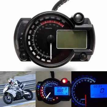 

New12V Motorcycle Digital Speedometer Multifunction LCD Meter Universal Motorcycle Modified 7 Color Display Tachometer Odometer