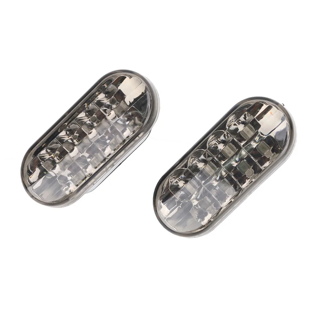 2x Clear Lens Red Light Side Marker Lights LED Turn Signal Lamp For VW