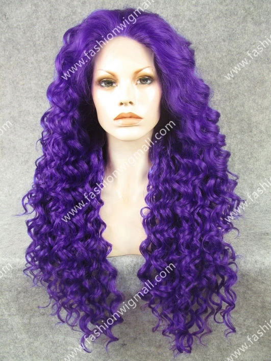 

26" Extra Long #3700L Blue 150% Density Heat Resistant Synthetic Lace Front Carnival Wig W18