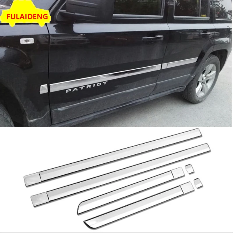 6pcs For Jeep Patriot 2011 2016 Chrome Car Door Body Side Moulding