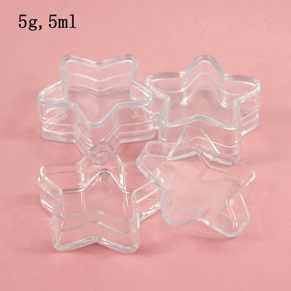 

100 pcs wholesale 5g five pointed star cream jar, 5cc cosmetic container, empty plastic 5g jar wholesale