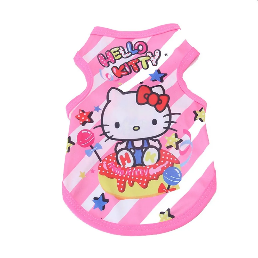 

9-Colors 2018 New Spring/Summer Pet Dog Clothes for Small Dogs Cartoon Vest Sleeveless Puppy Cat T-shirt Dog Costume XS-XL