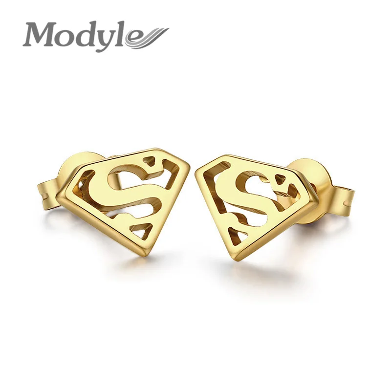 

New 2018 Fashion Women Earrings High Quality Super Man Earring Stainless Steel Earrings Free Shipping