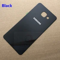 Для SAMSUNG Galaxy A3 A5 A7 A310 A510 A710 Задняя стеклянная крышка батарейного отсека задняя дверь Корпус чехол Задняя стеклянная крышка - Цвет: Черный