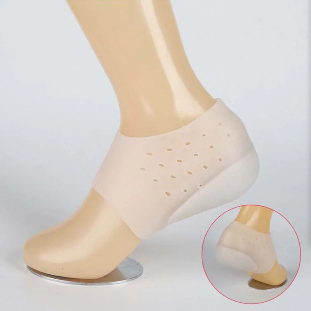 Унисекс невидимые носки для увеличения роста, накладки на пятку, силиконовые стельки для массажа ног, однотонные стельки для обуви для женщин, вставки