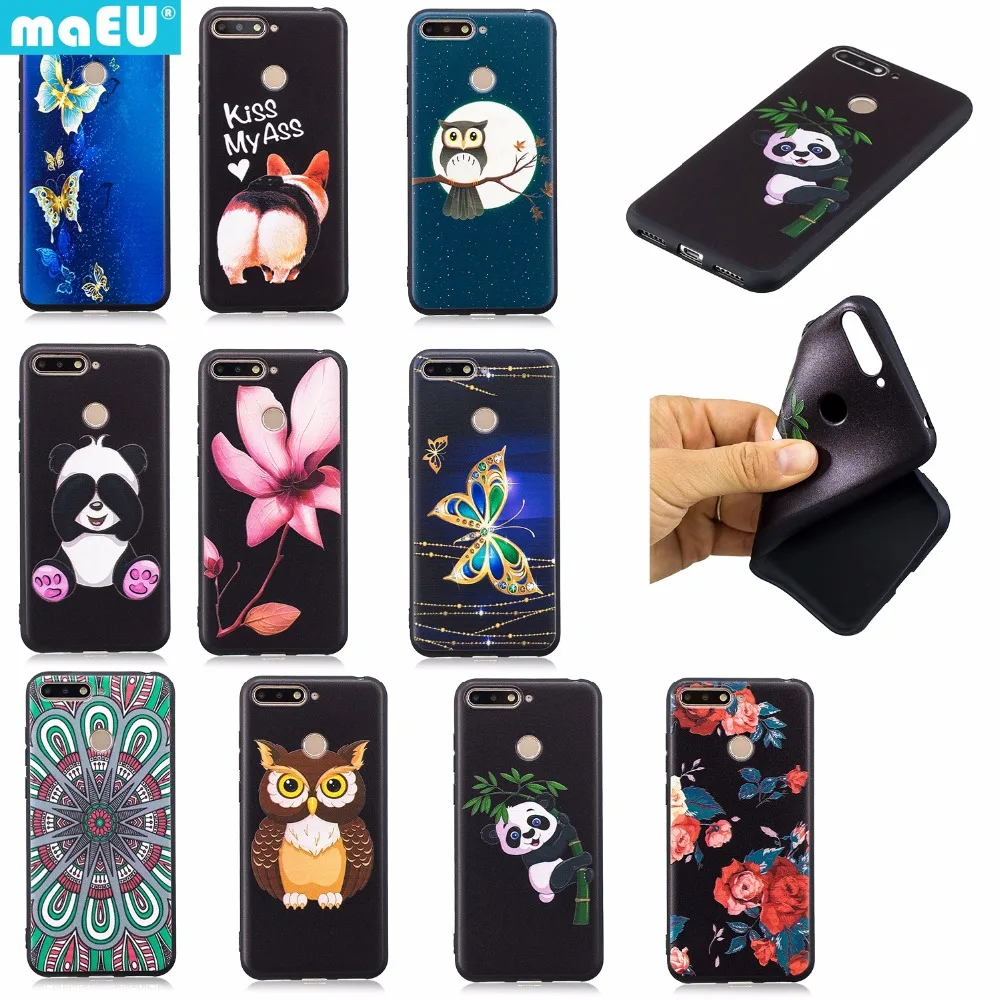 MaEU для huawei Honor 7A чехол 3D текстура Цвет узор мягкий TPU резиновая установлены корпус