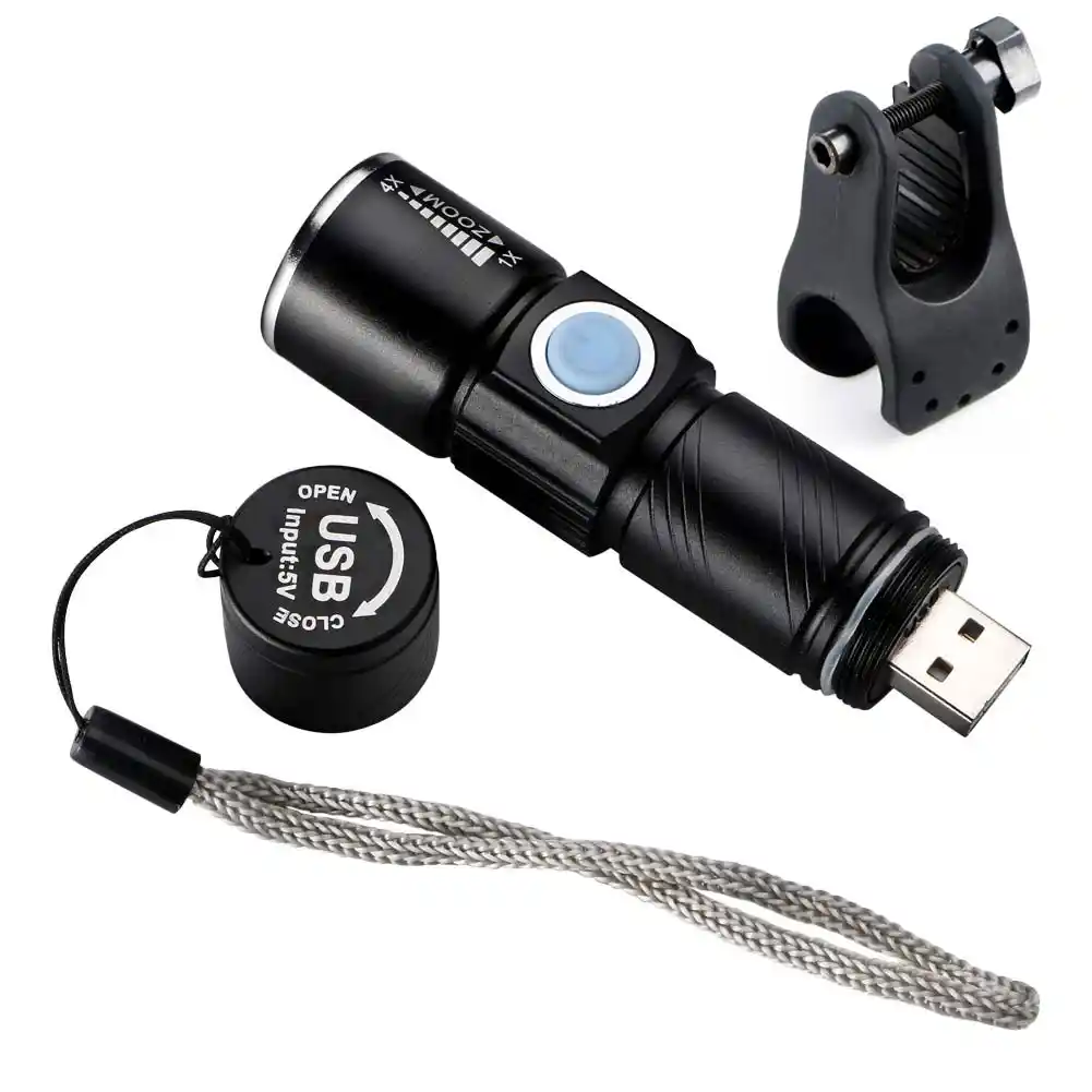 Супер яркий Q5 1000LM USB Перезаряжаемый зум MTB фонарик с велосипедным фонариком