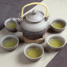 Ржавый Ретро чайный сервиз в японском стиле, чайник из шести чашек, антикварный чайный сервиз из семи наборов из чистого чая ручной работы, чай кунг-фу