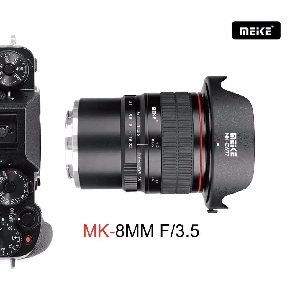 Meike 8 мм f/3,5 широкоугольный объектив рыбий глаз Объективы для камер sony A6000 Alpha и Nex беззеркальная камера с креплением E с APS-C