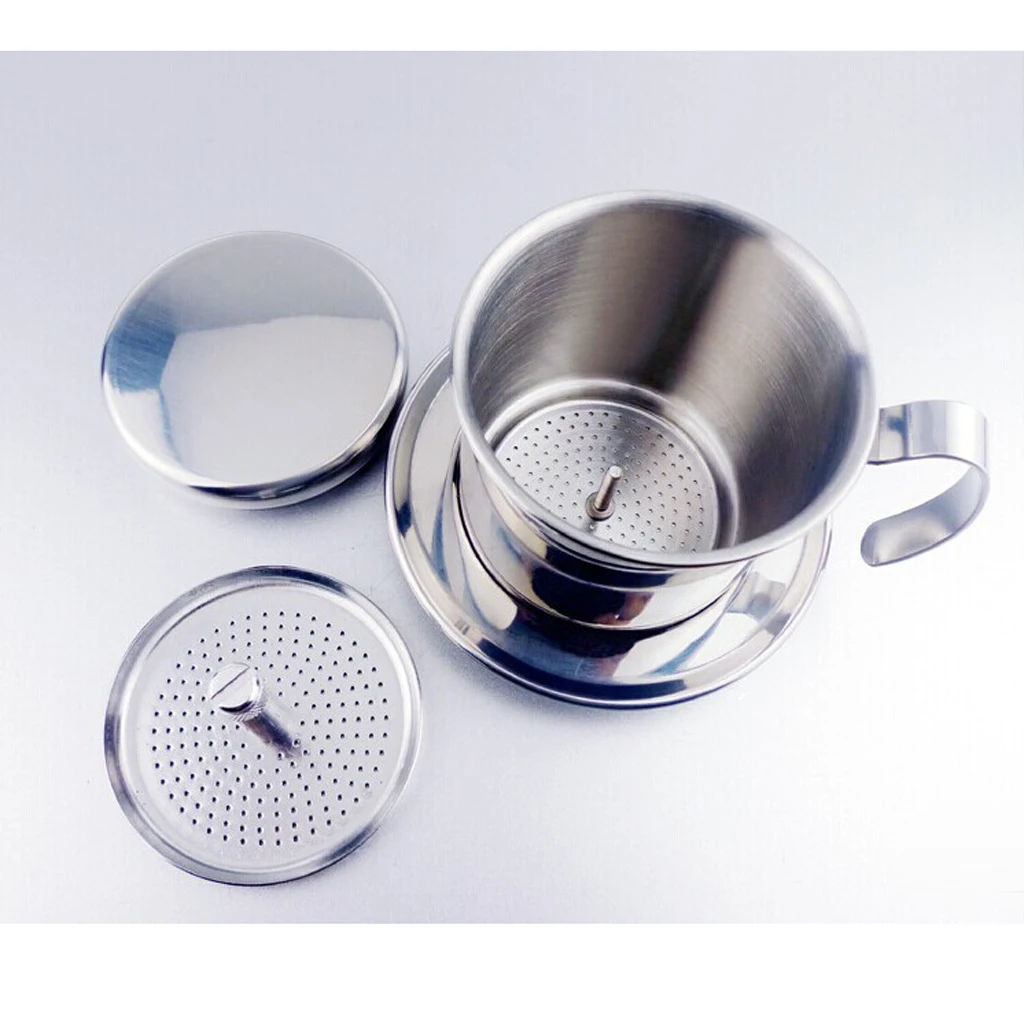 1pc Pot Stainless Steel Vietnam Coffee Maker Drip Filter Maker Brewer 7.5cm