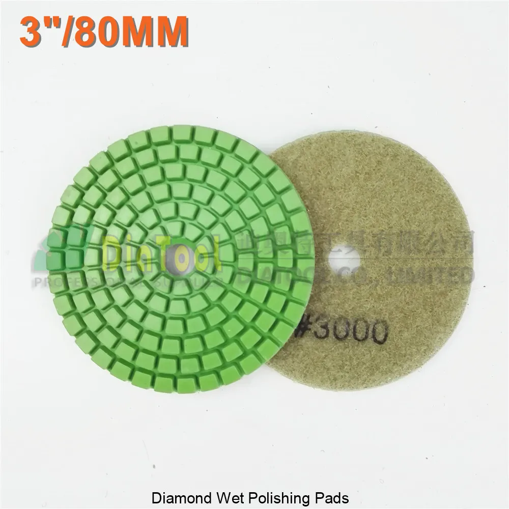 DIATOOL 8pcs Diameter 80mm Grit#3000 Diamond Wet Polishing Pads 3" Resin Bond Stone Sanding Disc For Granite Marble Sander Disk