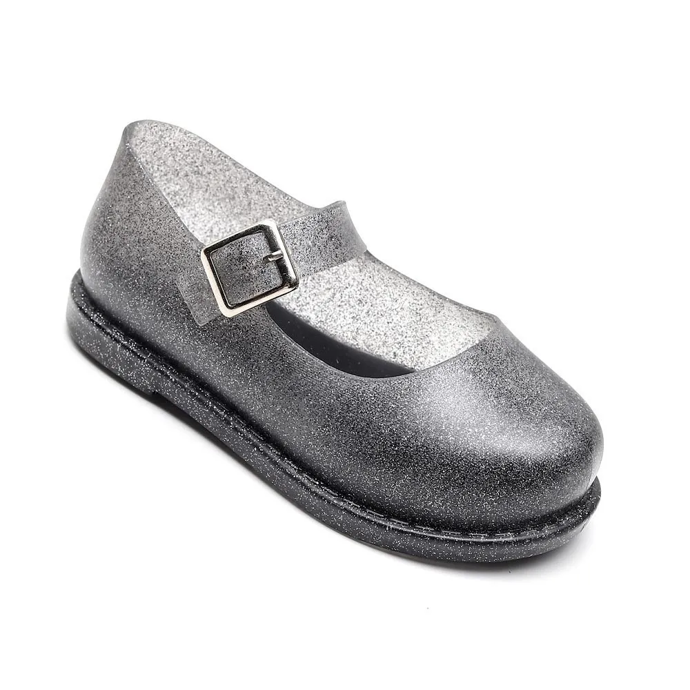 Mini Melissa/Новинка года; Светодиодный светильник; прозрачные сандалии для девочек; сандалии принцессы для девочек; нескользящая детская пляжная обувь - Цвет: Black