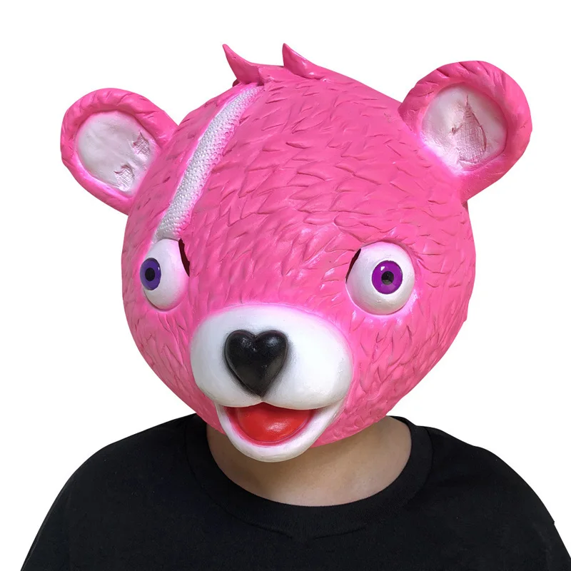 Розовый маска медведь игры битва Косплэй латексная маска для хеллоуина вечерние взрослых шлем - Цвет: Pink Bear