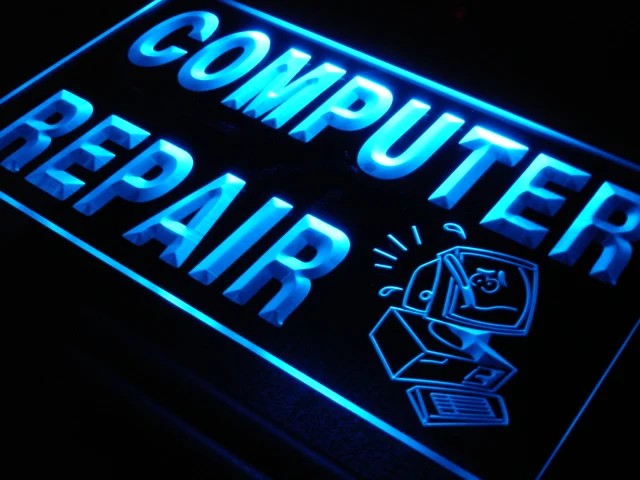 i081 OPEN Computer Repair Display Shop NEW Light Sign On