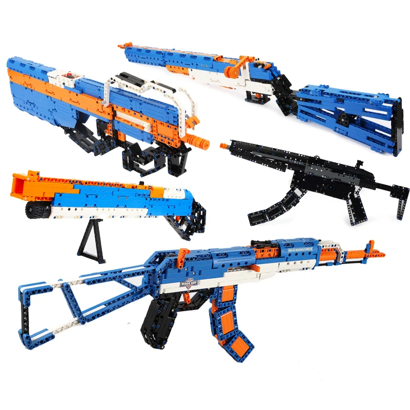 DIY AWP Revolver Pistol GUN SWAT Technic Military Army Model Building Blocks Brick Weapon compatible Toys For Boys WW2