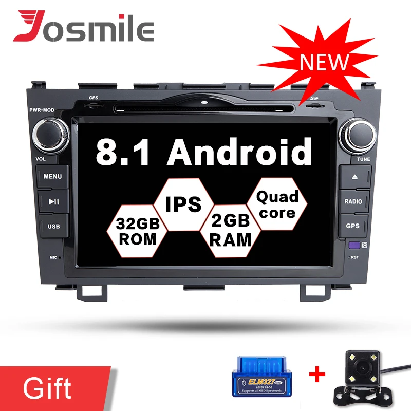 

Android 8.1 HD 1024*600 Car DVD Player Radio For Honda/CR-V/CRV 2006-2011 4G WIFI GPS Navigation Head Unit 2 din 2G RAM FM OBD