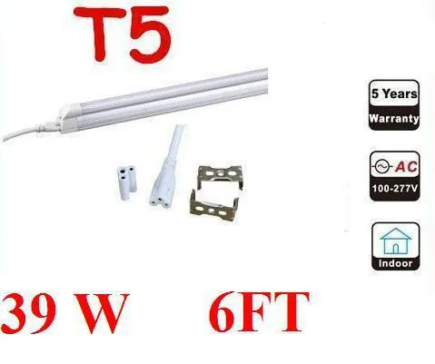 

1.8m Integrated T5 Led Tube Lights 6ft 39W 3600 Lumens SMD 2835 Cold/Natrual/Warm White AC 85-277V