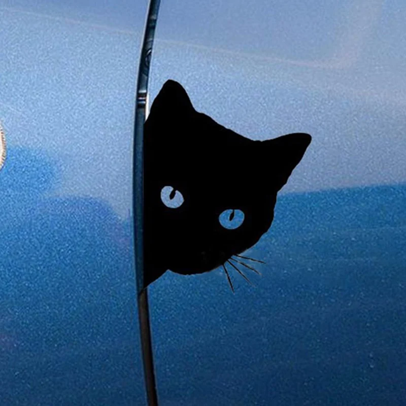 Забавный автомобиль Стикеры Кот в 3D светоотражающие Аксессуары для глаз