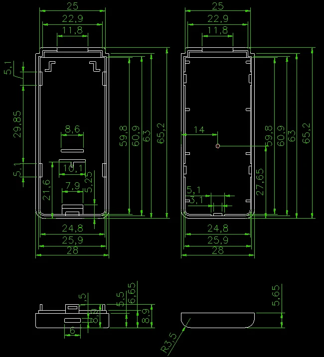 Szomk маленький usb флэш-накопитель ящик для инструментов(4 шт.) 80*22*12 мм Пластиковый корпус для электронных пластиковых корпусов, чехол для инструментов