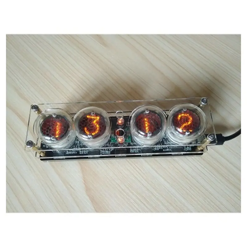 DIY 4 бит RGB светодиодный свечение цифровая плата часов Nixie трубка часы комплект DIY электронные настольные часы в стиле ретро RGB трубка не вкл