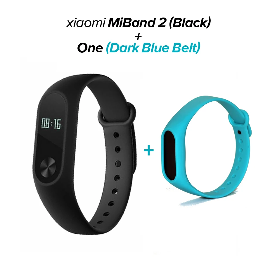 Black N Dark blue Xiaomi mi Band 2 mi band 2 фитнес-трекер монитор сердечного ритма OLED дисплей тачпад Bluetooth 4,0 для Android IOS - Цвет: Black N Dark blue