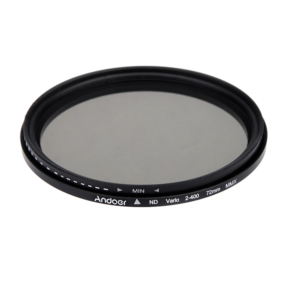 Andoer 72mm ND Filter Fader Neutral Density Adjustable ND2 to ND400 Variable for Canon Nikon DSLR Cameras|nd2 nd400|filter canonneutral density |