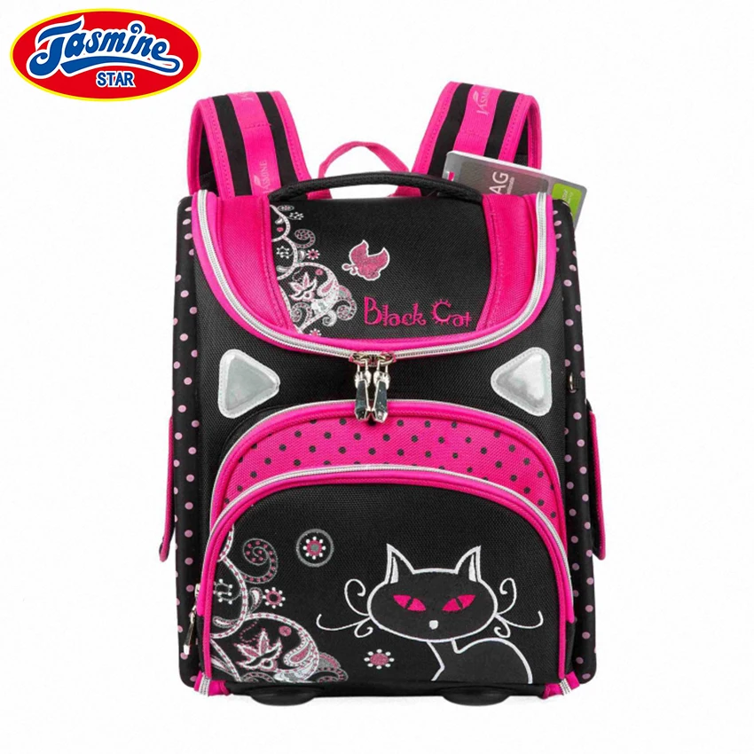 

JASMINESTAR Grade 1-3-5 Children Schoolbags Cartoon Cat Orthopedic Backpack Waterproof Student Kids Girls Butterfly School Bags