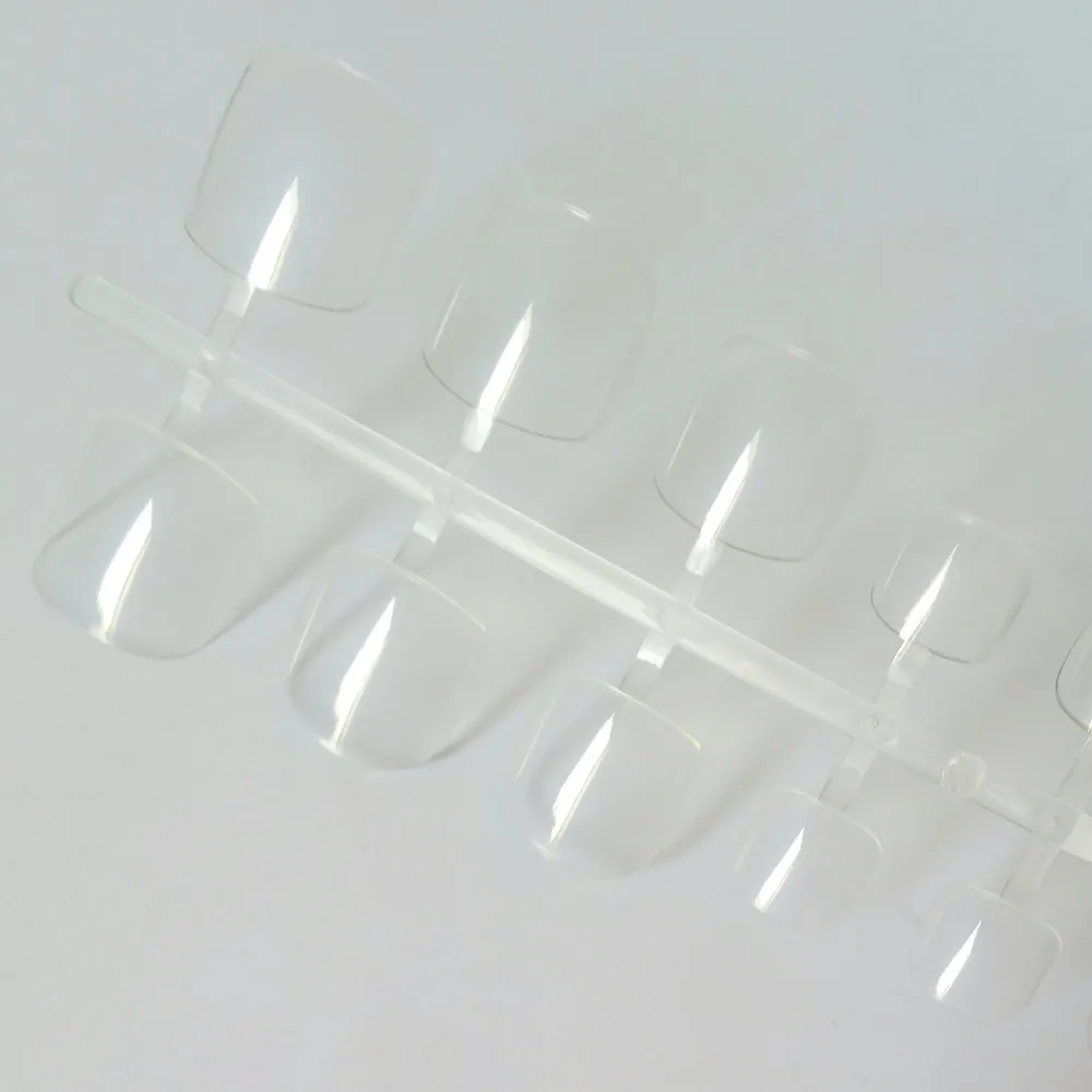 

24pcs Clear Acrylic Fake Toenail Candy Color Tree Red Flase Toe Nail Tip DIY Foot Nail Art Manicure Salon Decoration