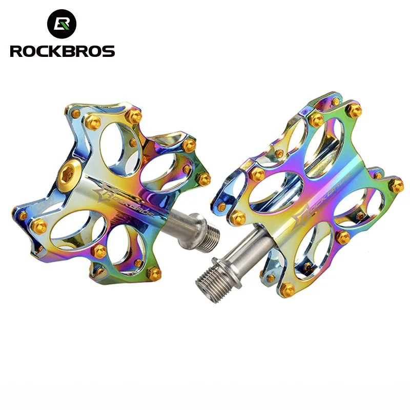 ROCKBROS Велоспорт Педали велосипед MTB BMX Серебряный ti на плоской платформе педали