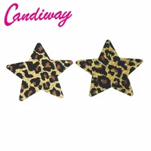 Candiway женские леопардовые накладки на грудь, сексуальный бюстгальтер, липкие накладки на соски, одноразовые нагрудные пасты, нижнее белье, лето