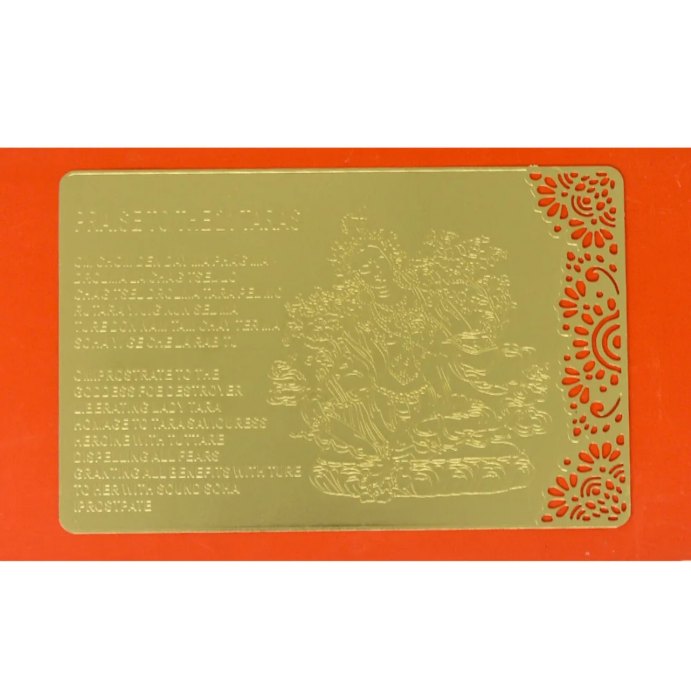Фэн шуй хвалю 21 Tara Gold Card W красный браслет W3670|Статуэтки и миниатюры| |