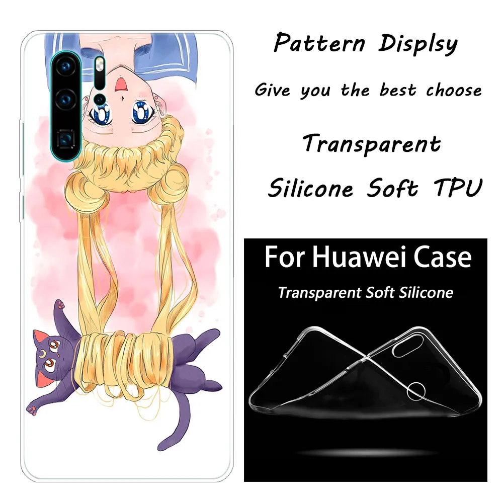 Модный мягкий силиконовый чехол с аниме Сейлор Мун для huawei P30 20 Pro 10 P9 P8 Lite P Smart Z Plus NOVA 5i 3i - Цвет: 001