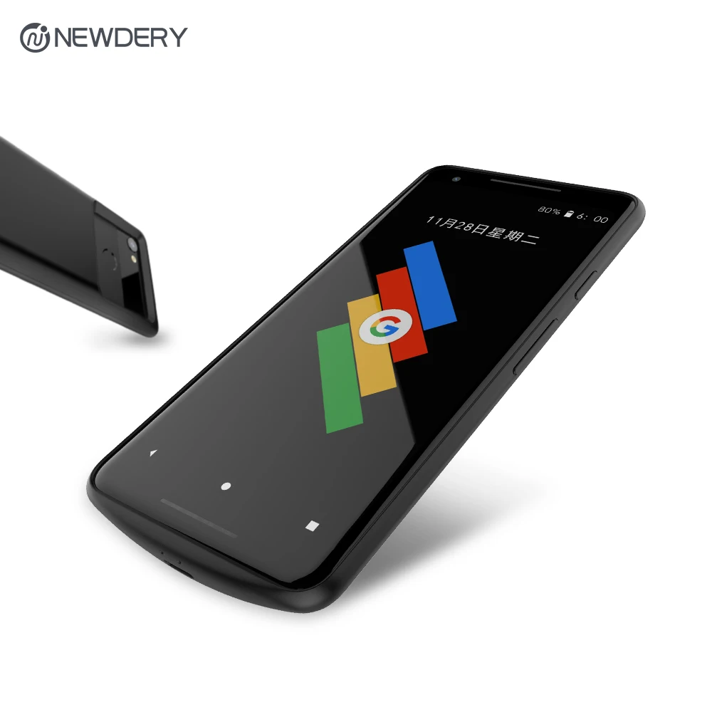 뉴데리 배터리 충전기 케이스, 구글 픽셀 2 2XL, 4700mAh, 독점 슬림 휴대용 충전 케이스, 픽셀 2 XL, 5200mAh
