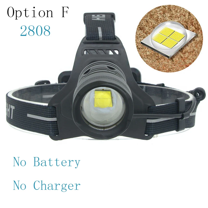 Option F Z40 2808 XHP70.2 светодиодный 32 Вт с высоким зумом головной светильник светодиодный налобный фонарь 8000лм мощная головная вспышка лампа головной светильник фонарь подарочная коробка - Испускаемый цвет: Option F